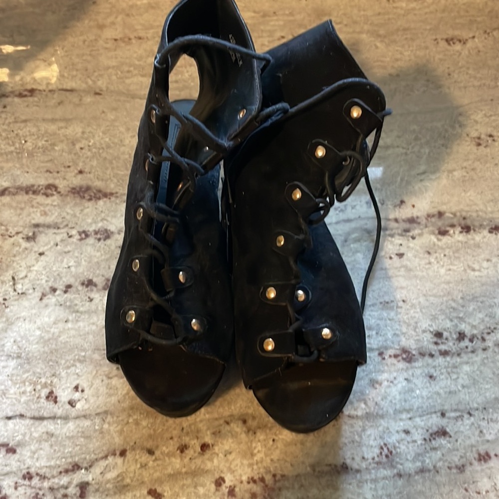 Top Shop Laceup Platform Wedge - Picture 3 of 7